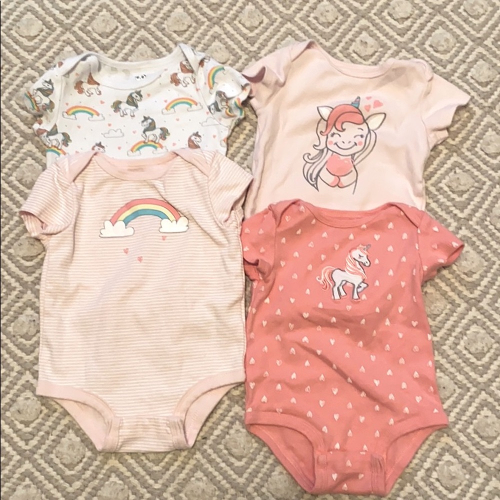 Rainbows and Unicorns - bodysuit bundle (4 pieces)